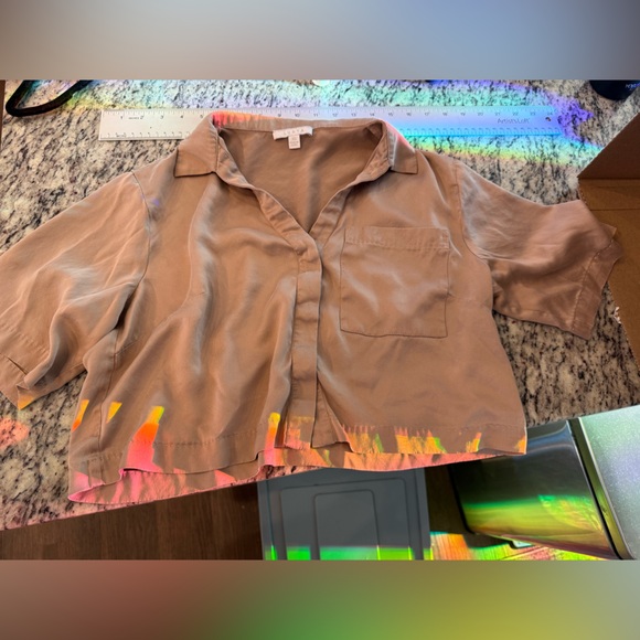 LUNYA Washable Silk Cropped Button Top (matching pieces also available) - Picture 2 of 16